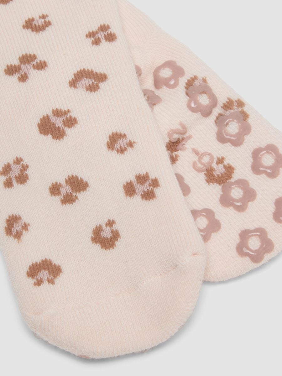 Bipack di calze antiscivolo rosa in cotone organico_1