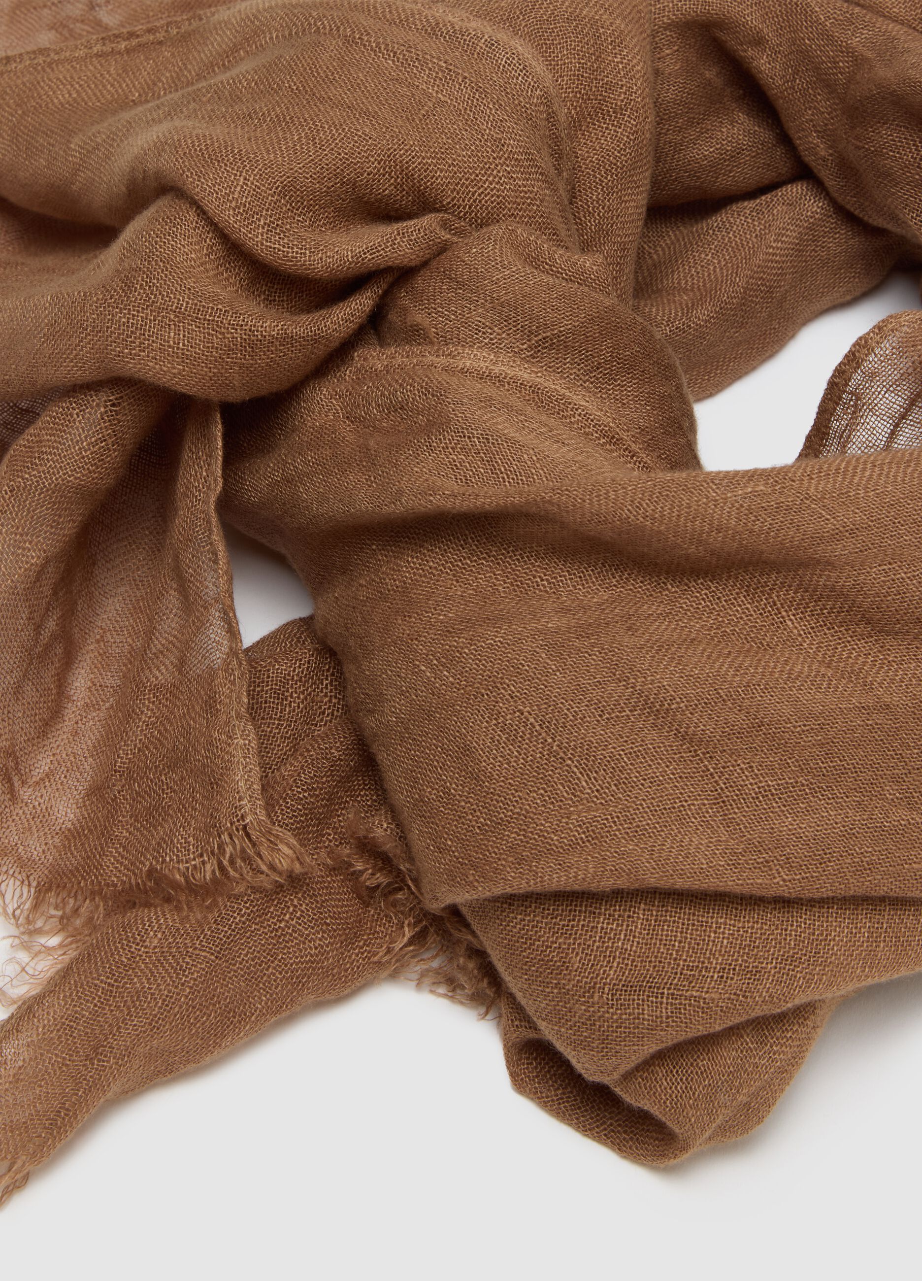 Pure Brown Linen Scarf