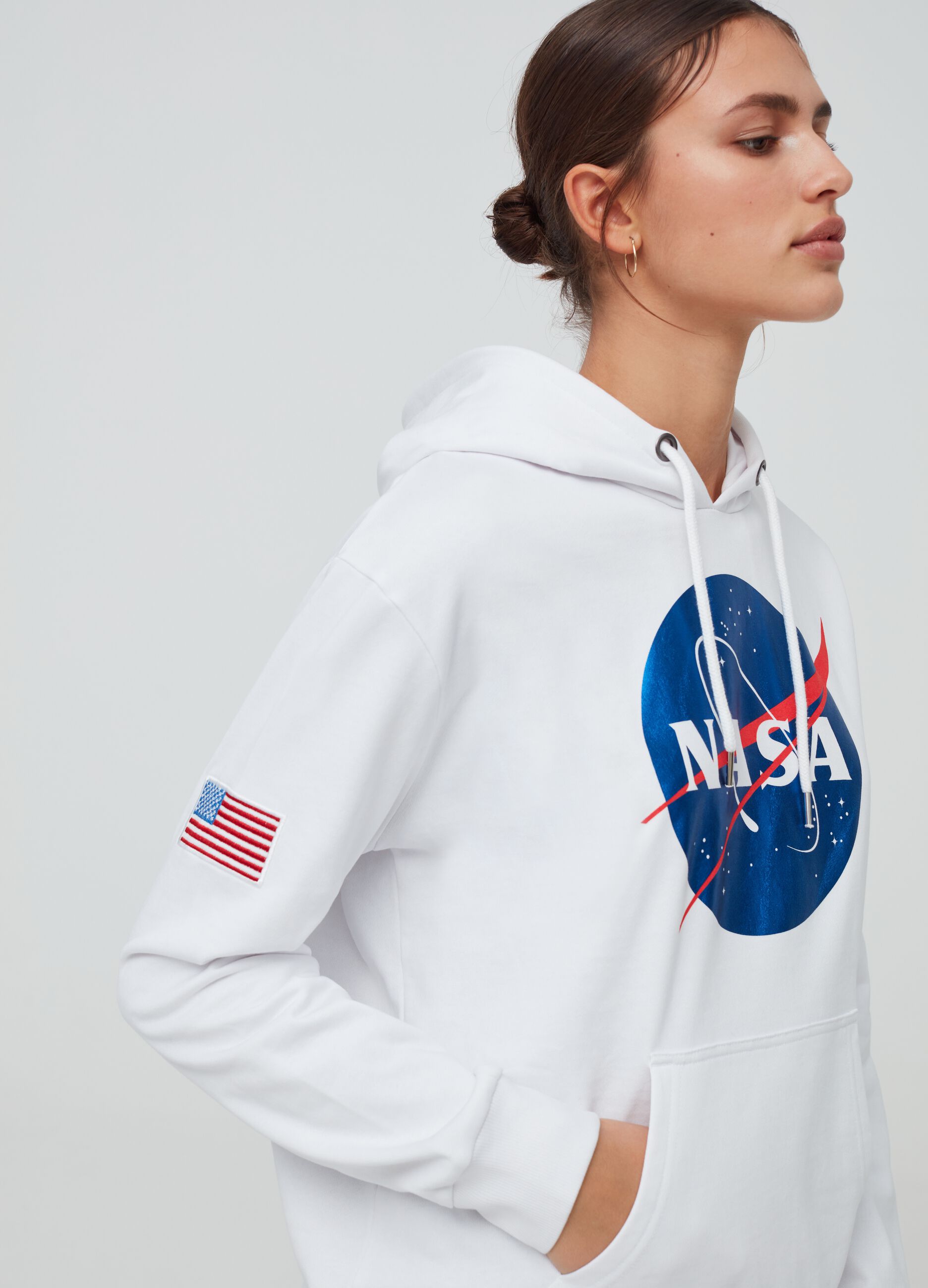 Sweatshirt with hood and NASA print