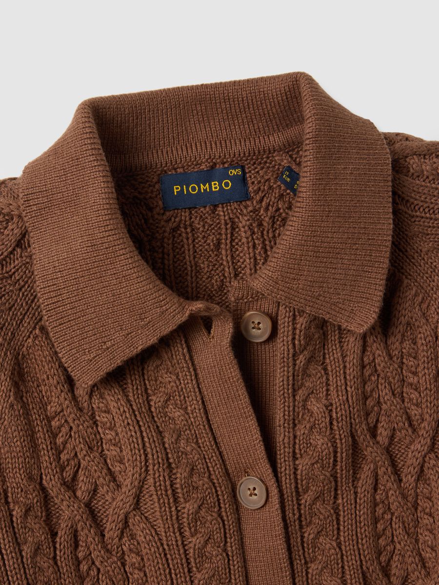 Regular fit brown pure cotton cardigan_5