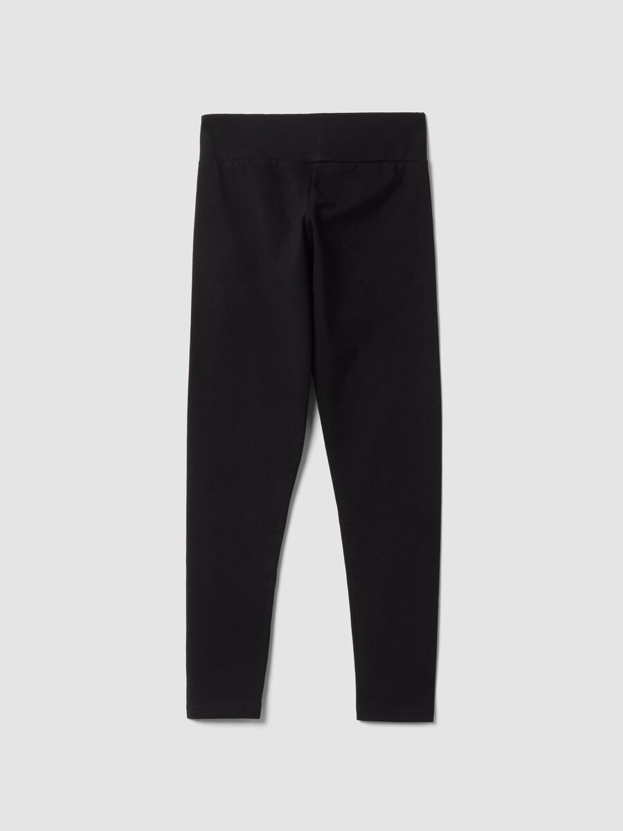 Black slim-fit stretch cotton jersey leggings with Everlast logo_2