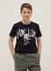 Boys' black pure cotton T-shirt regular fit with print_0