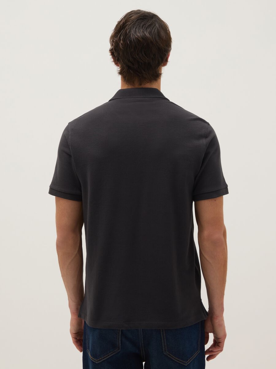 Black pure cotton polo regular fit_2