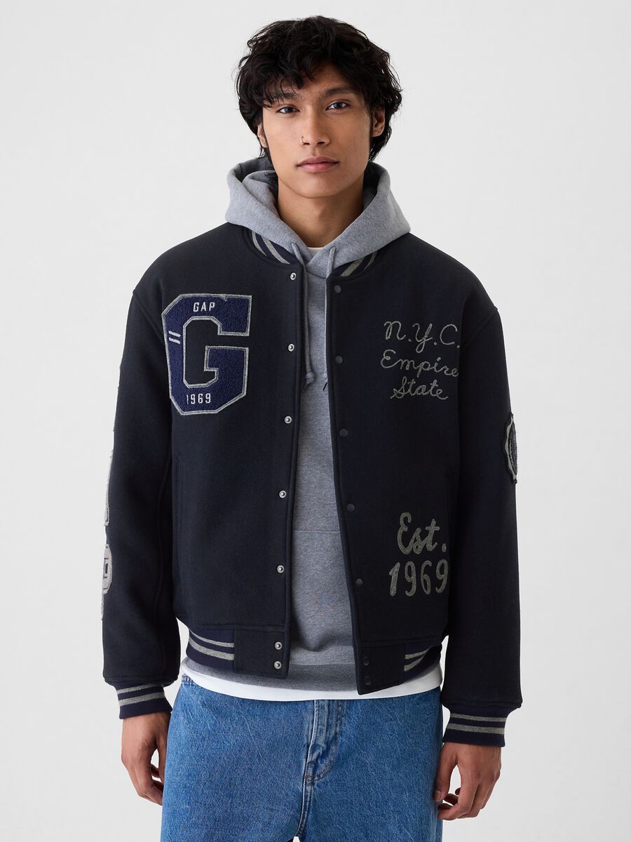 Bomber varsity con ricamo e patch_0