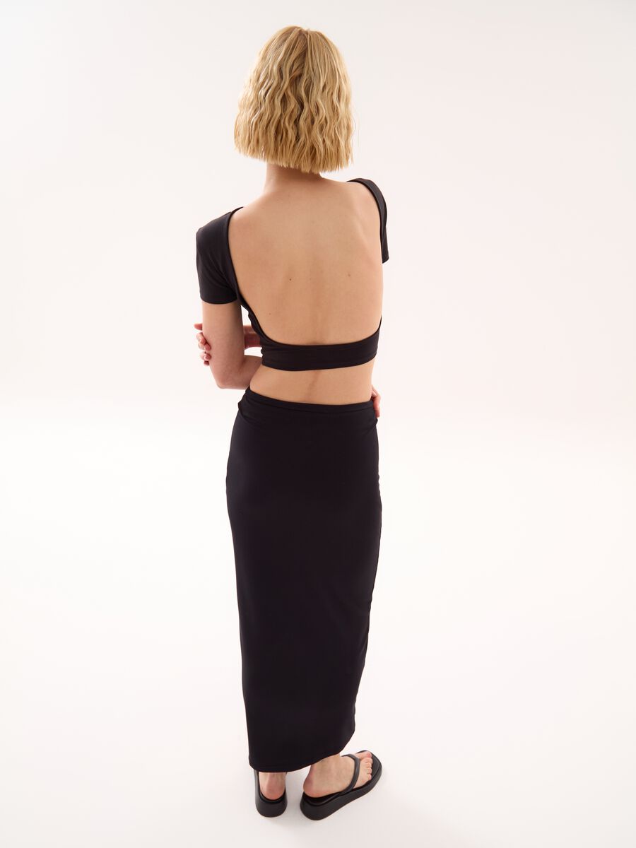 Backless Crop T-shirt Black_2