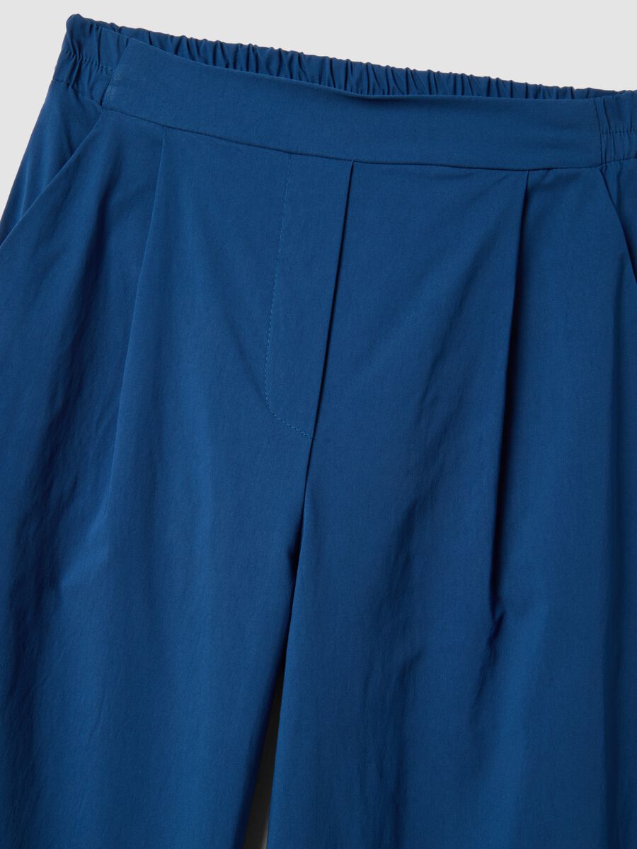 Blue regular fit viscose blend jogger trousers_1