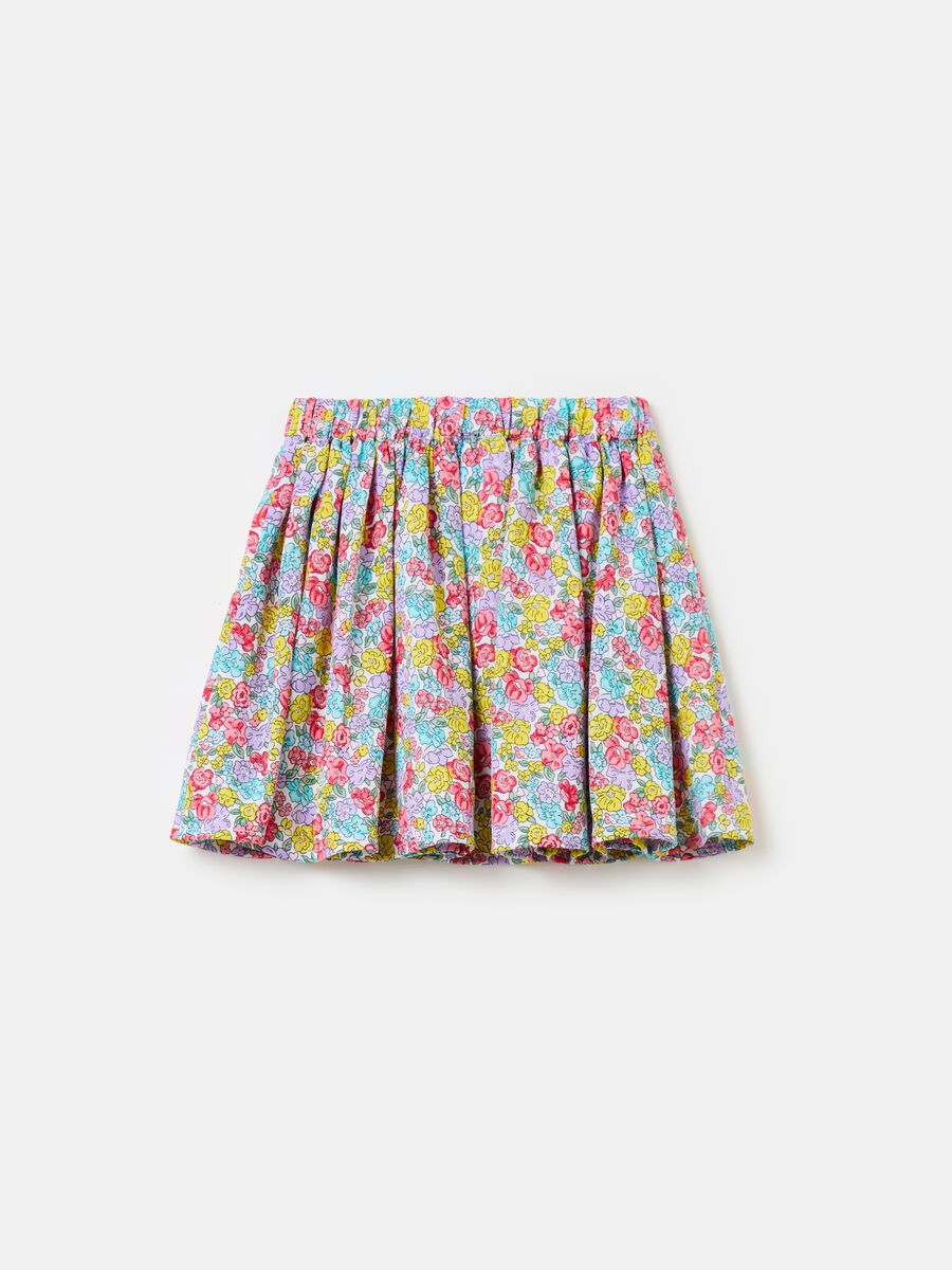 Short skirt with flowers print_1