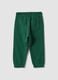 Pantaloni jogger verdi in puro cotone organico con coulisse per bimbo_1