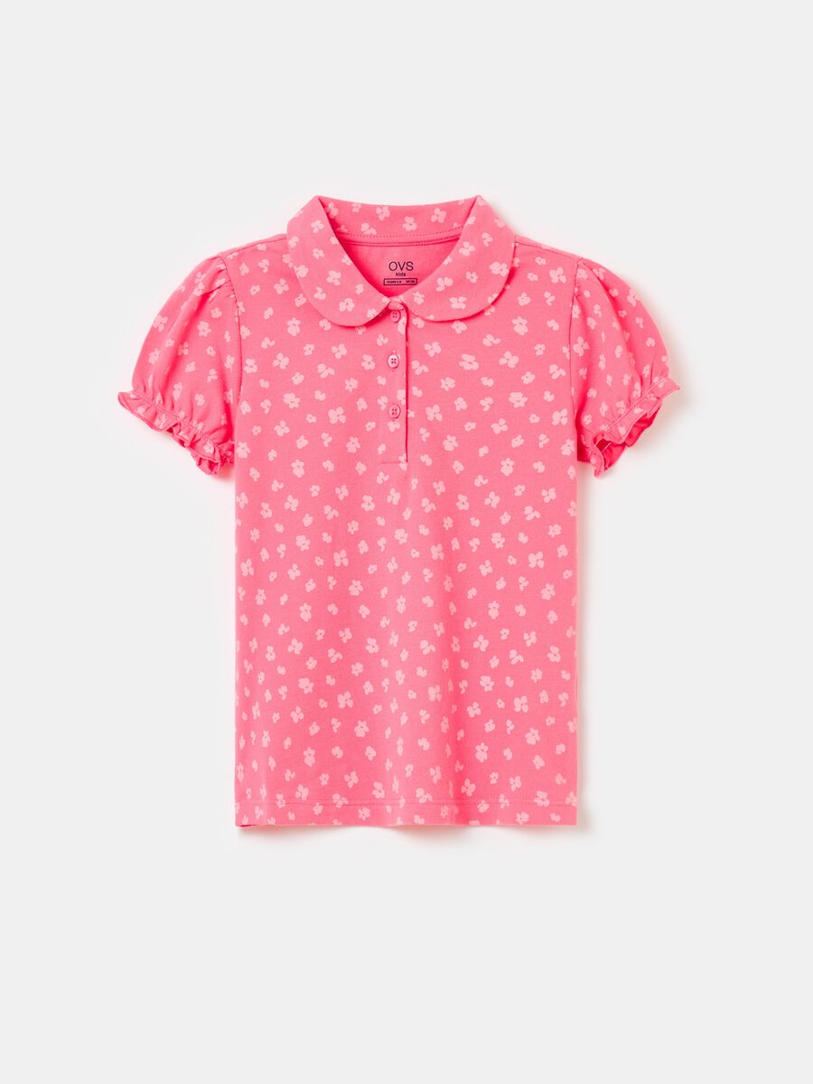 Polo shirt with all-over small flowers print_0
