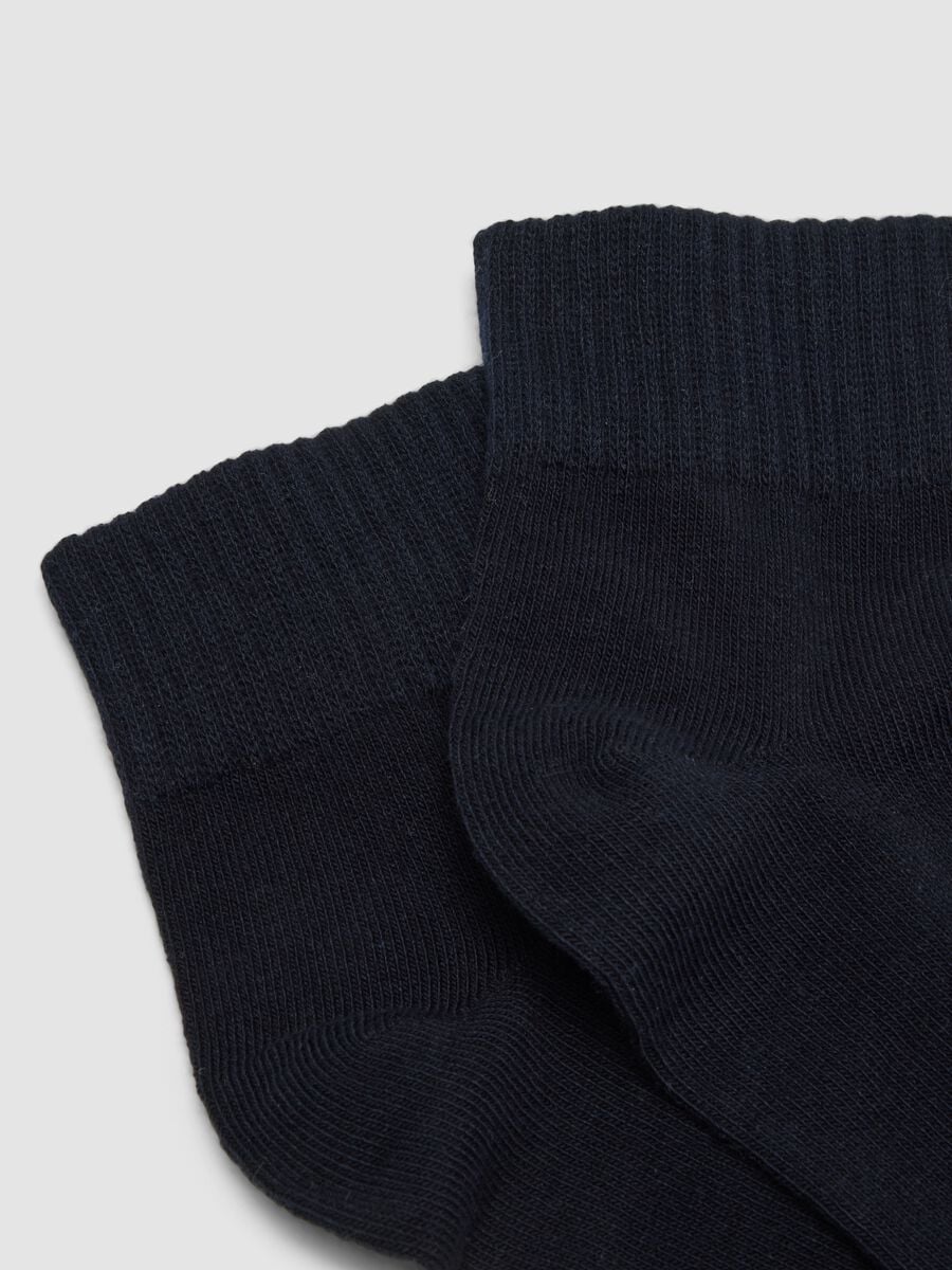 Tripack di calze sportive blu alla caviglia in cotone organico_1
