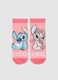 Girls' pink cotton socks with elastic and Stitch print_0