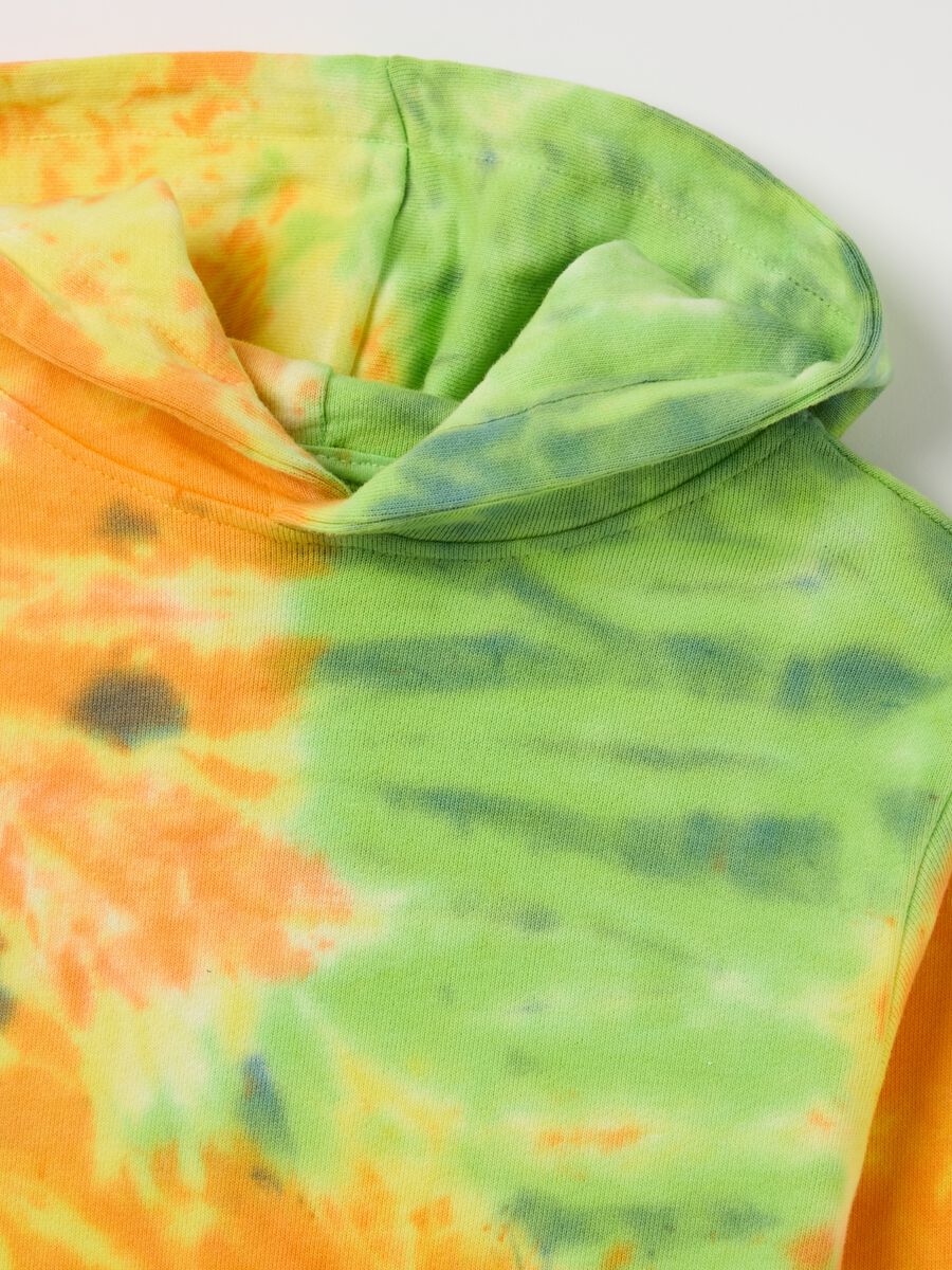 Tie-dye sweatshirt with hood and monster embroidery_2