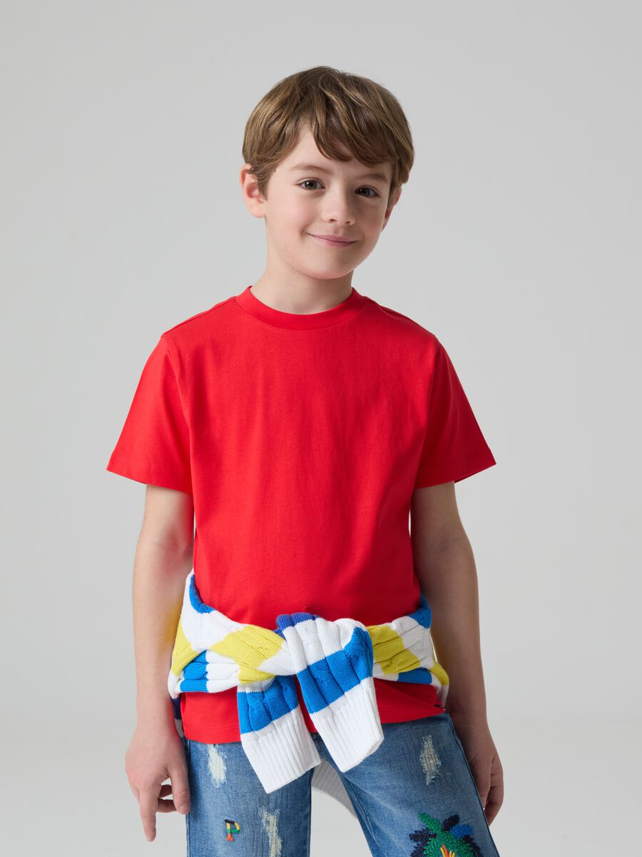 Cotton T-shirt with round neck_1