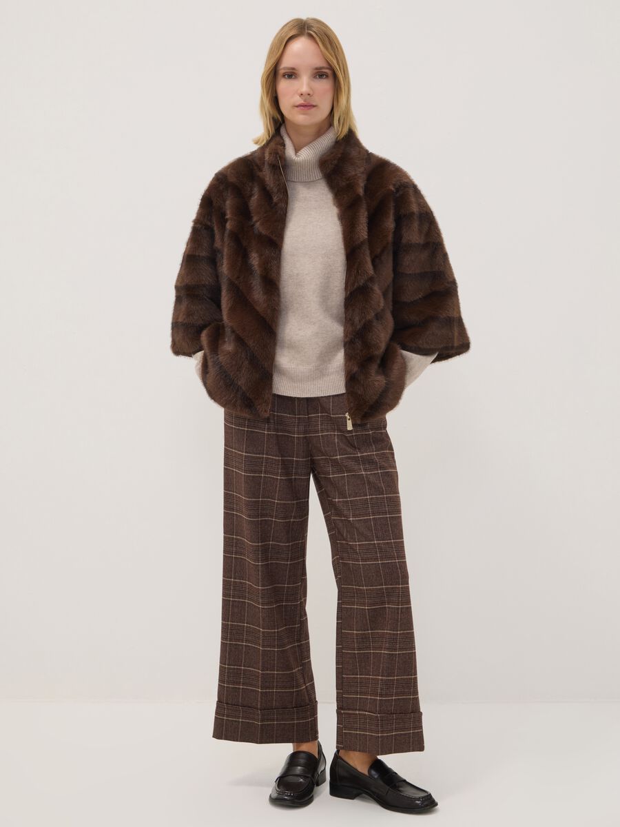 Cappotto marrone regular fit con zip_2