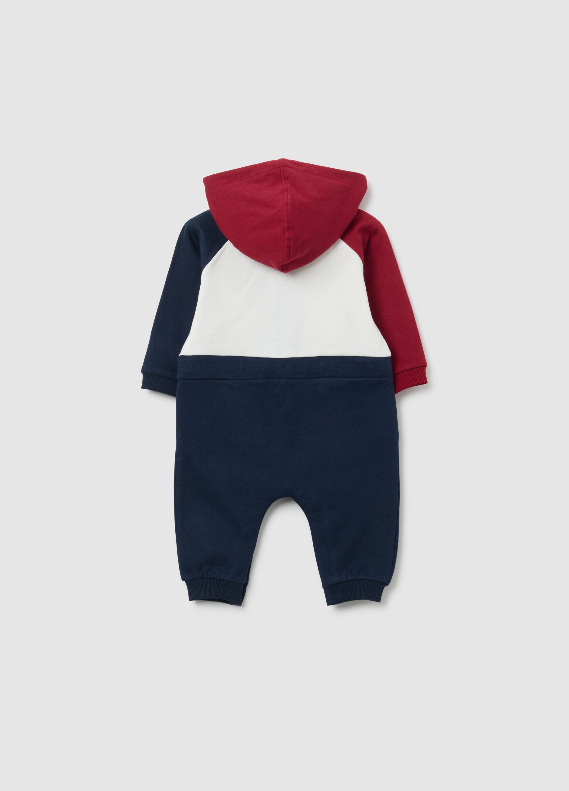 Multicolour pure cotton baby onesie with hood