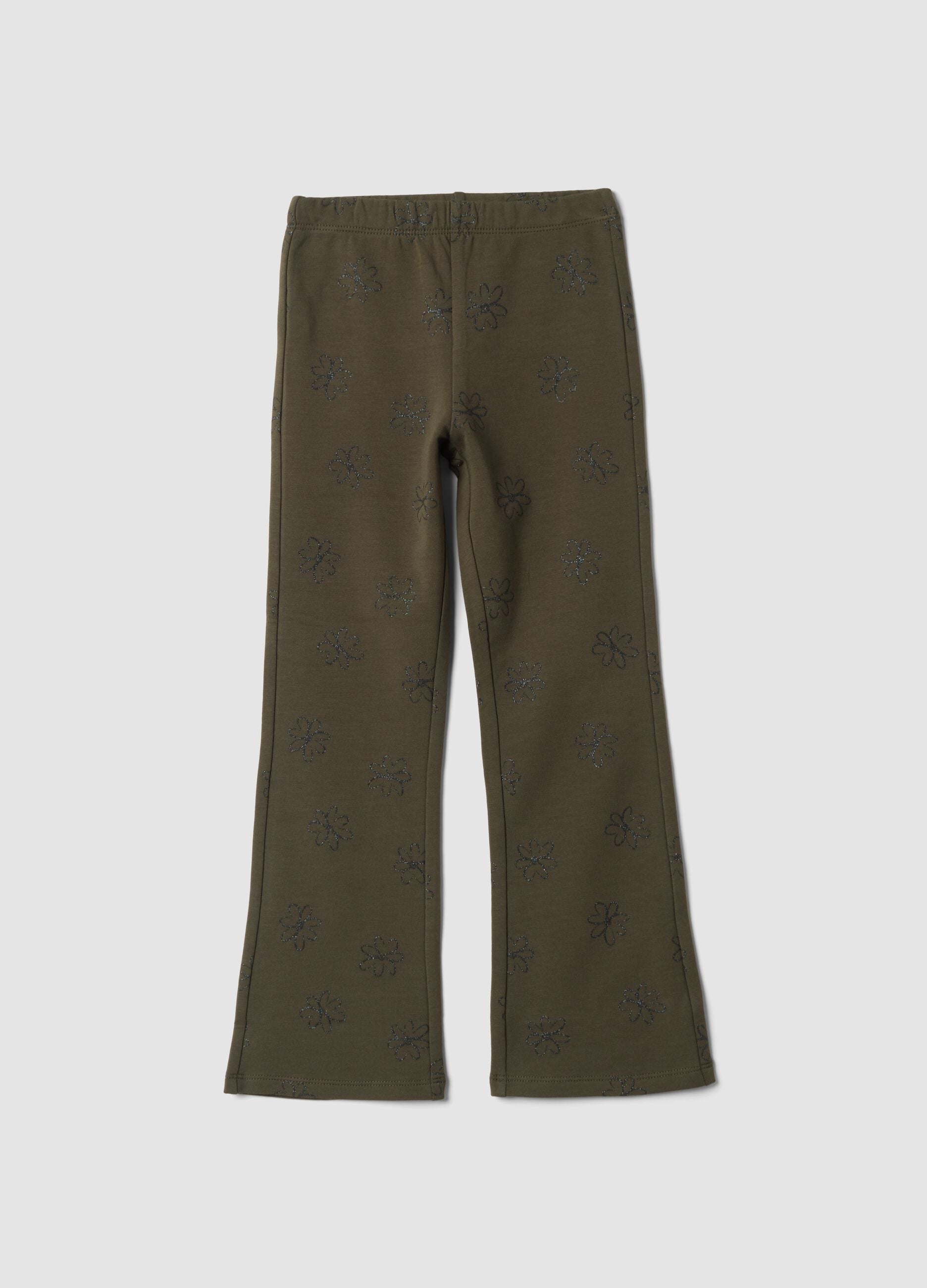 Green skinny-fit stretch cotton leggings
