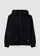 Black pure cotton cropped hoodie with oversized fit_4