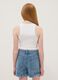 White stretch cotton cropped tank top_2