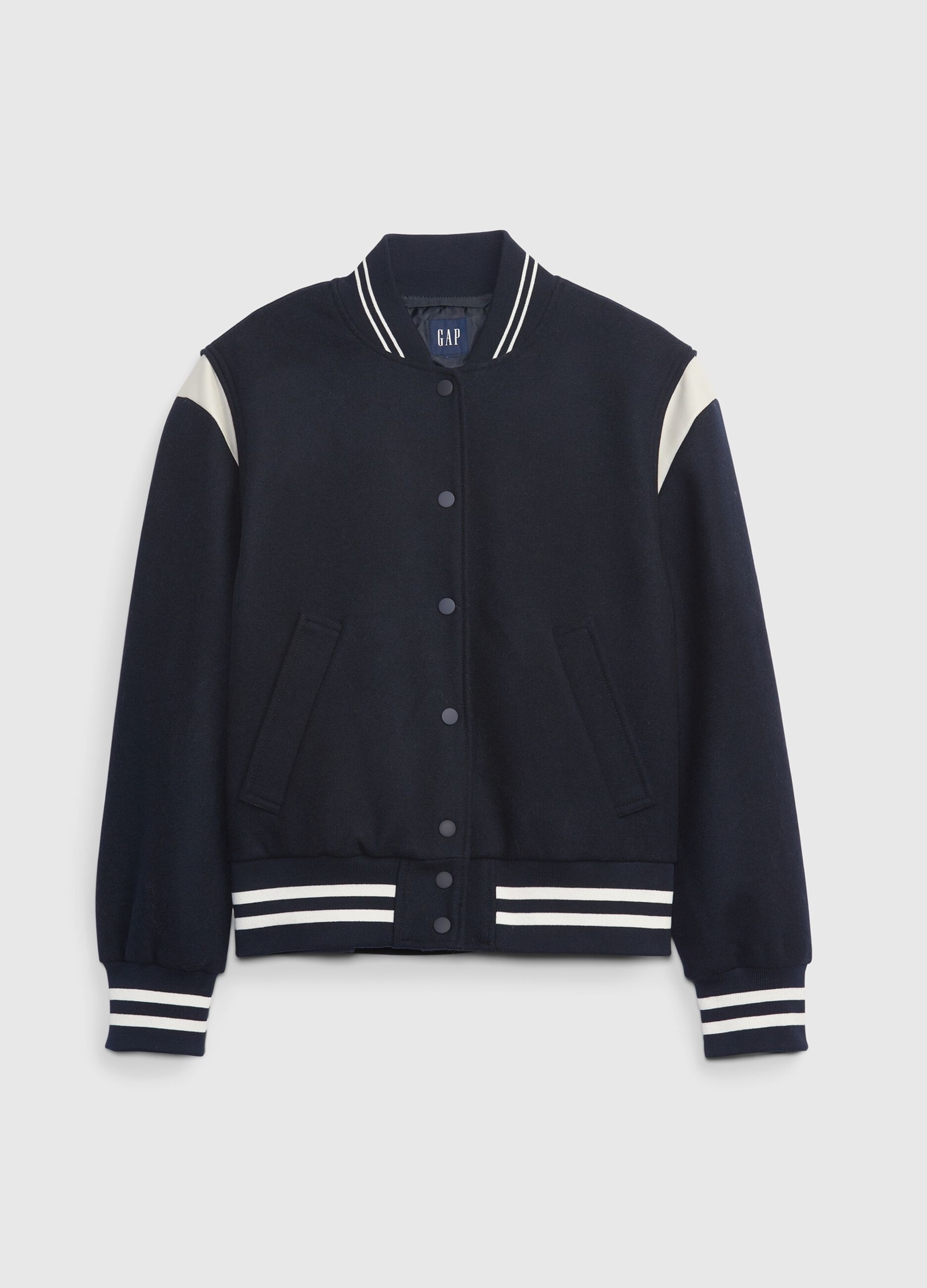 Giacca varsity oversize con profili rigati