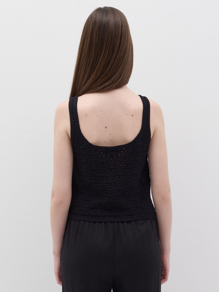 Black crochet crop top with laces_3