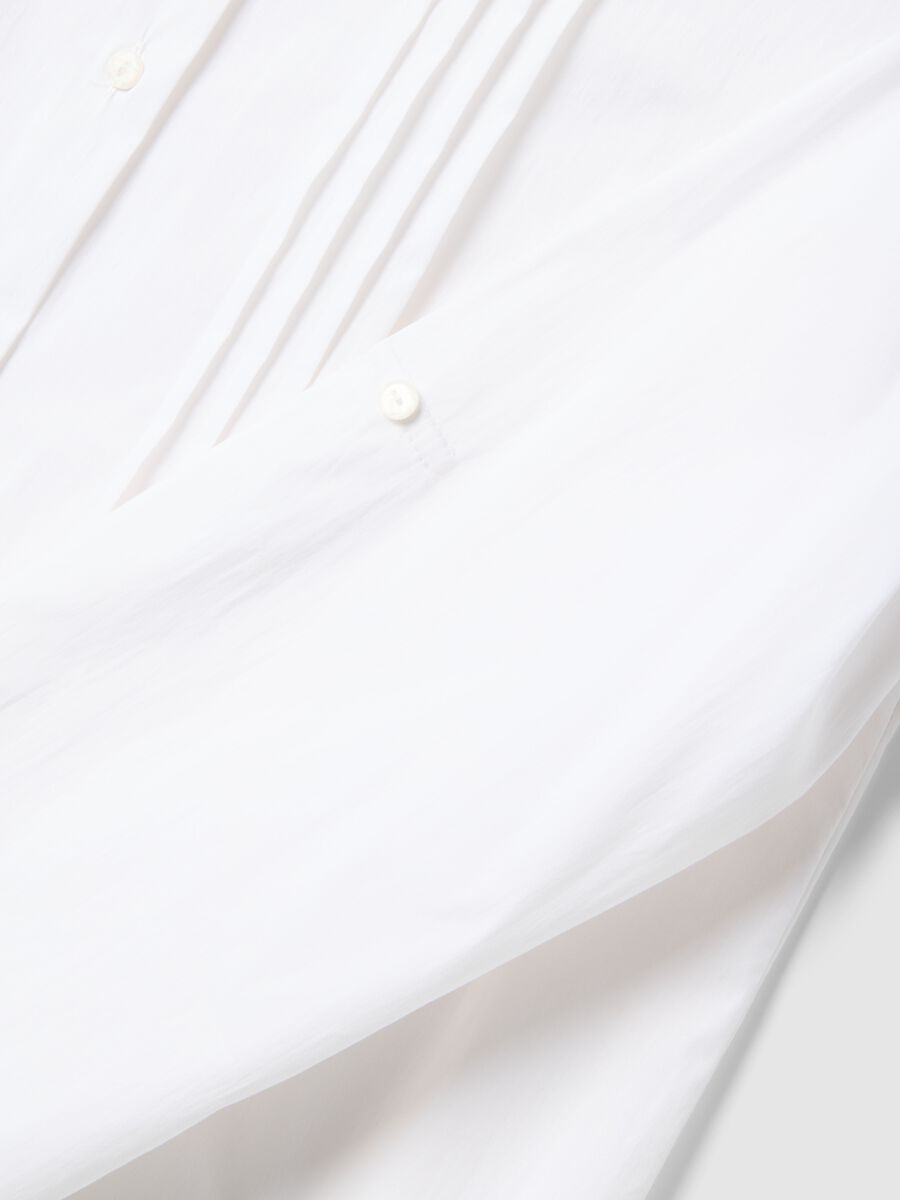 White Regular Fit Maternity Shirt in Stretch Cotton Blend_1