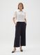 Black viscose wide leg culotte trousers_0