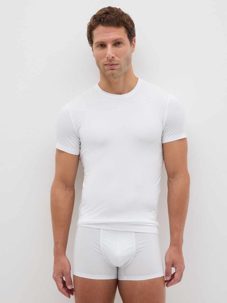 White OVS Perform T-shirt in stretch modal_0