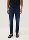 Blue skinny fit stretch cotton jeans_1