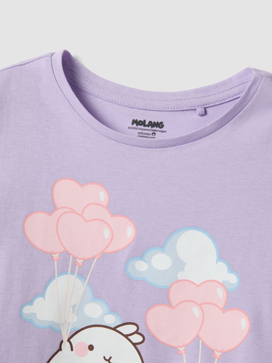 Girls' purple pure cotton short pyjamas regular fit with Molang_2