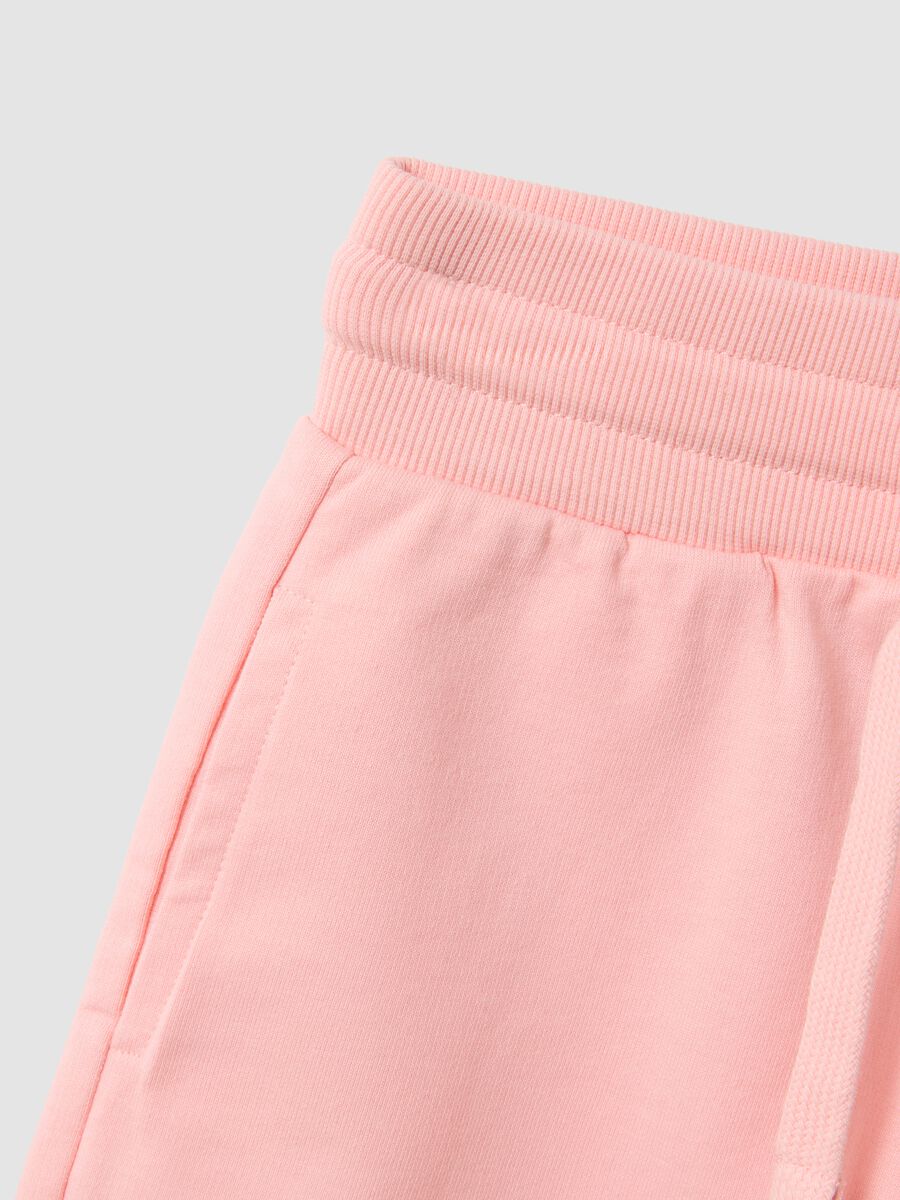 Pink pure cotton shorts with elasticated waistband_2