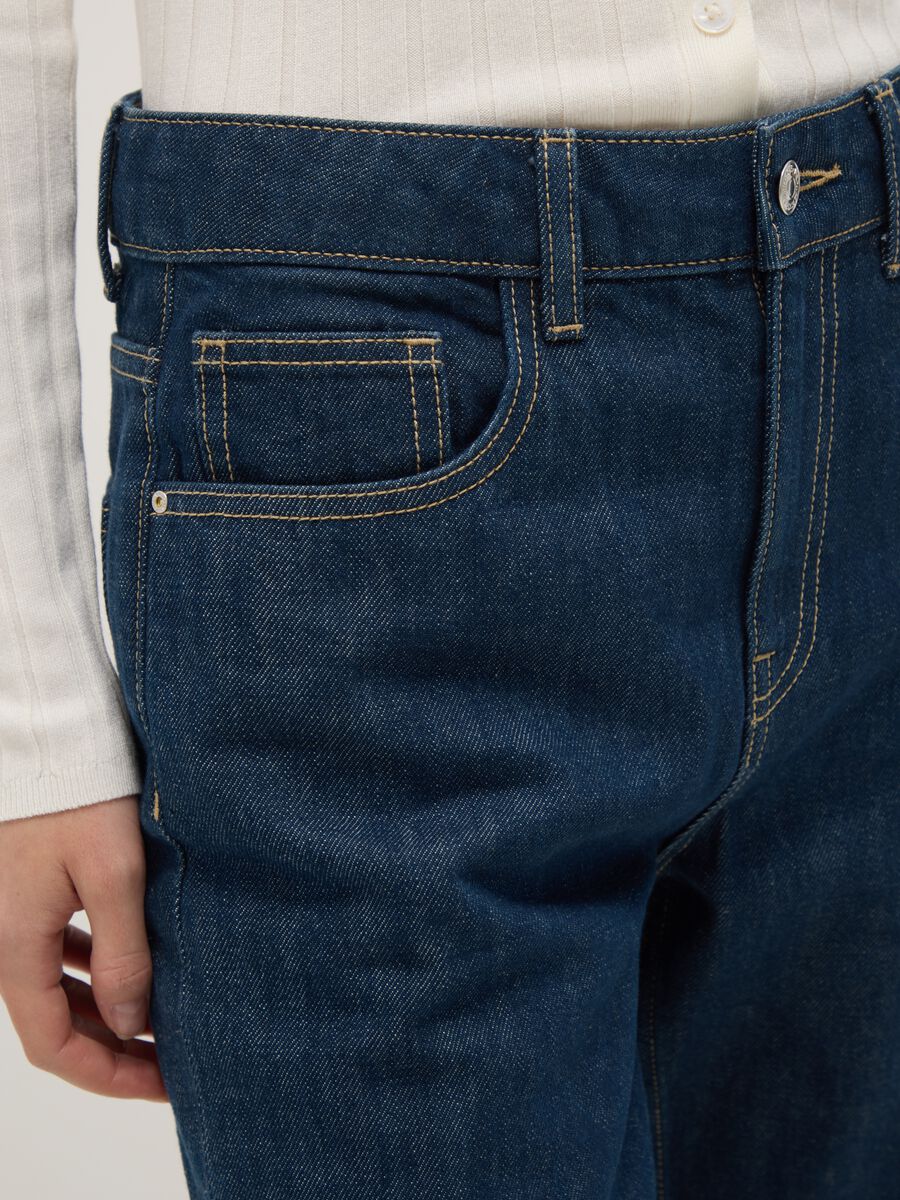 Pure Cotton Blue Straight Fit Jeans_3