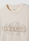 Beige pure cotton T-shirt with front print_1