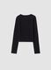 Black slim-fit crew-neck T-shirt in stretch organic cotton jersey_1