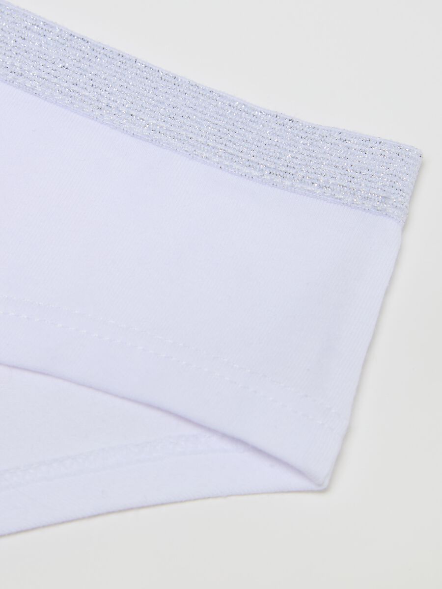 Stretch cotton knicker shorts with lurex and print_3