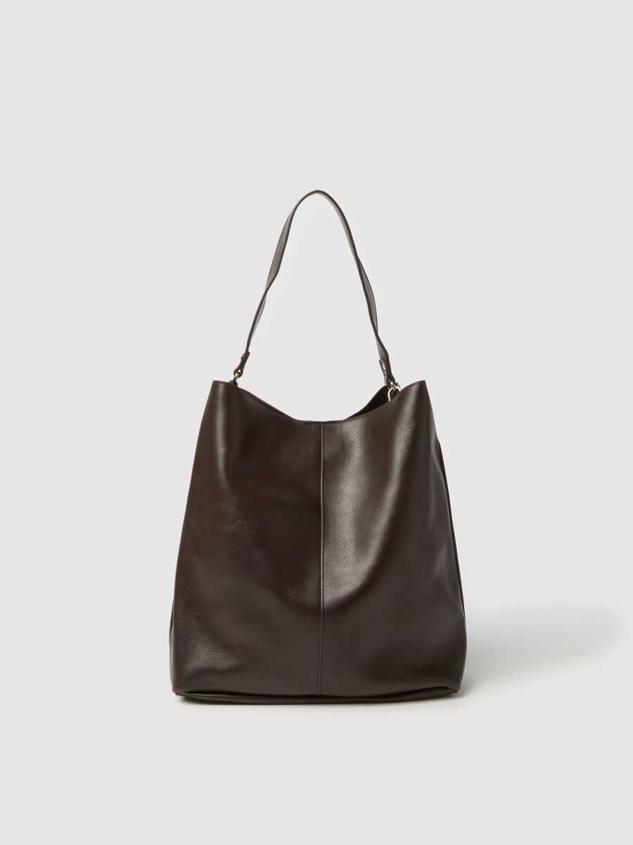 Brown shoulder bag with wide handle_1
