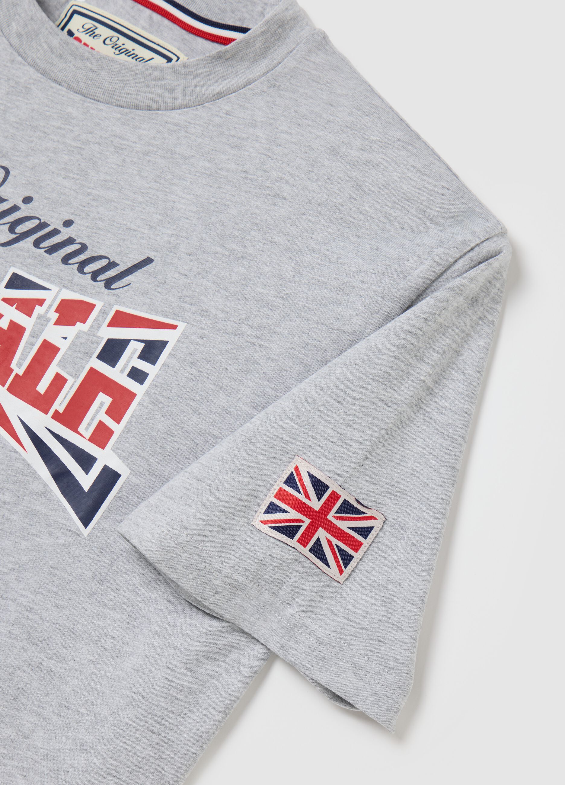 Gray short sleeve Lonsdale T-shirt with print