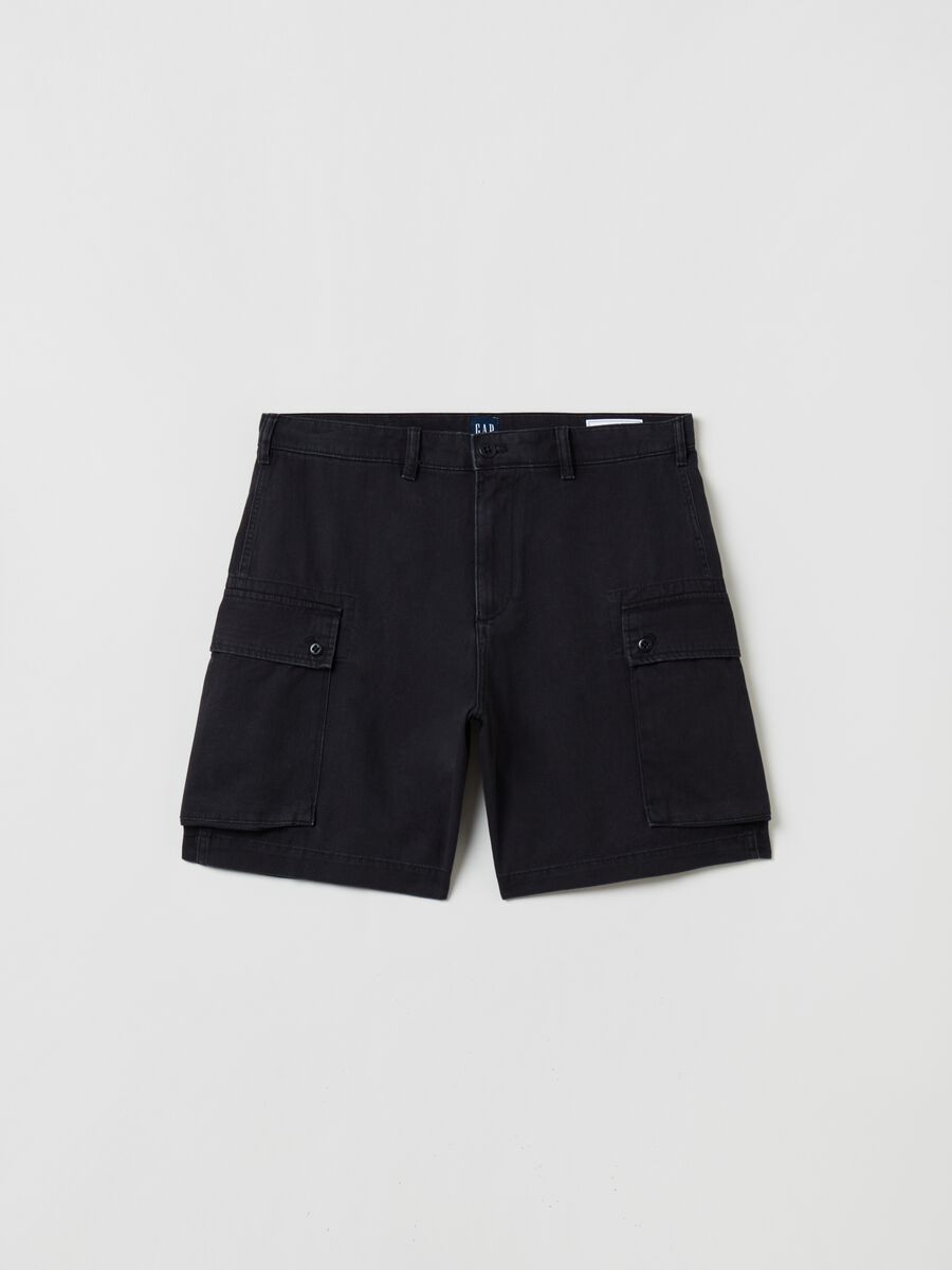 Cotton cargo Bermuda shorts_0