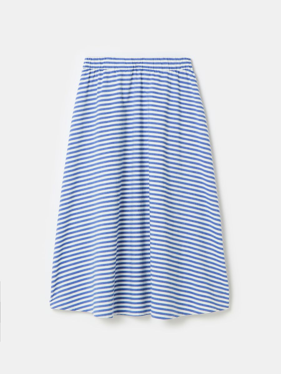 Midi full skirt with striped print_3