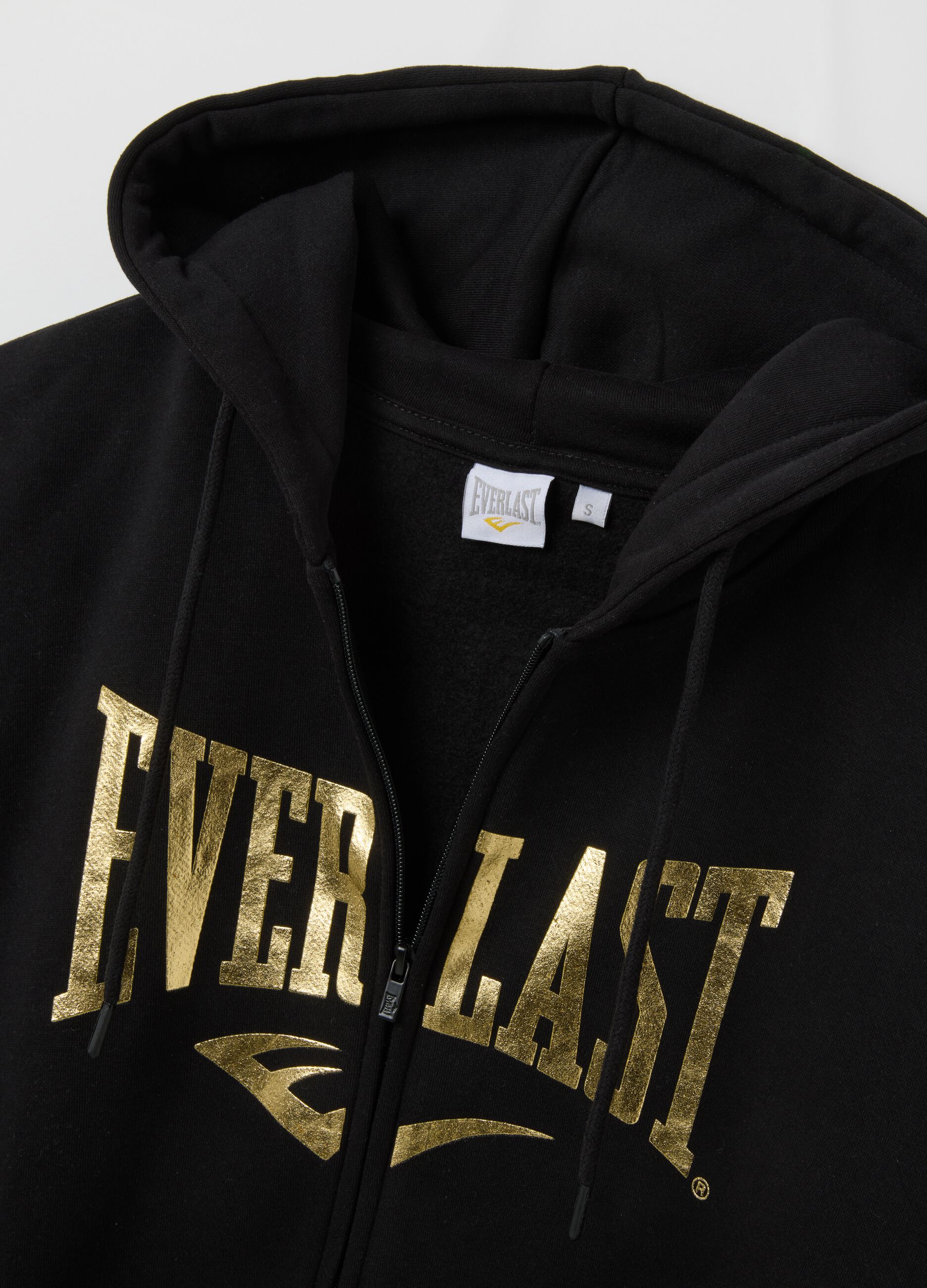 Felpa in misto cotone nera regular fit con logo