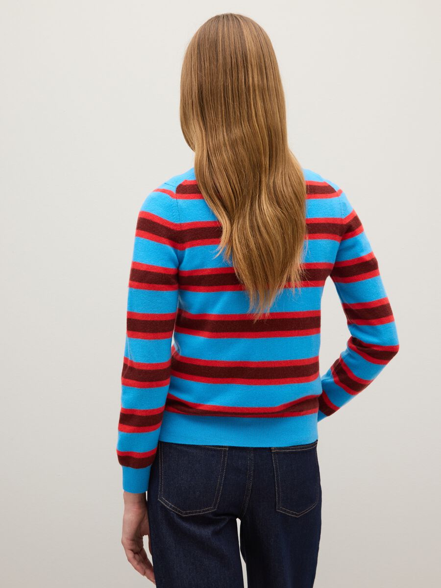 Multicolour striped jumper in pure wool_3