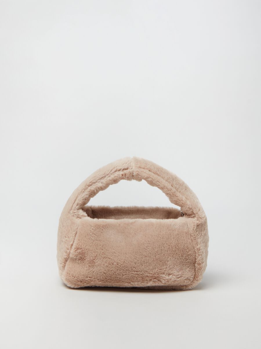 Mini borsa hobo in eco pelliccia_0