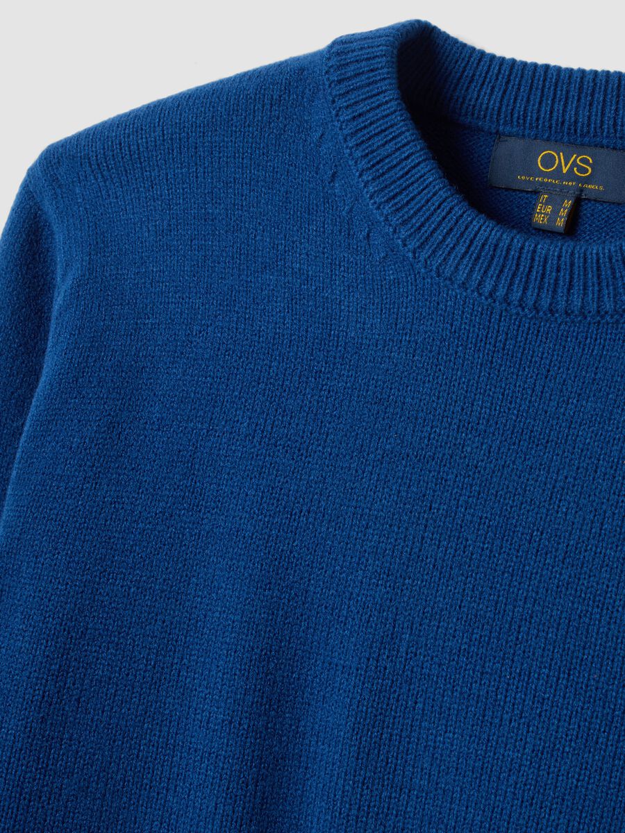 Maglia blu girocollo in jersey knit regular fit_1