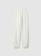 Girls' White Pure Cotton Jogger Trousers Regular Fit_4