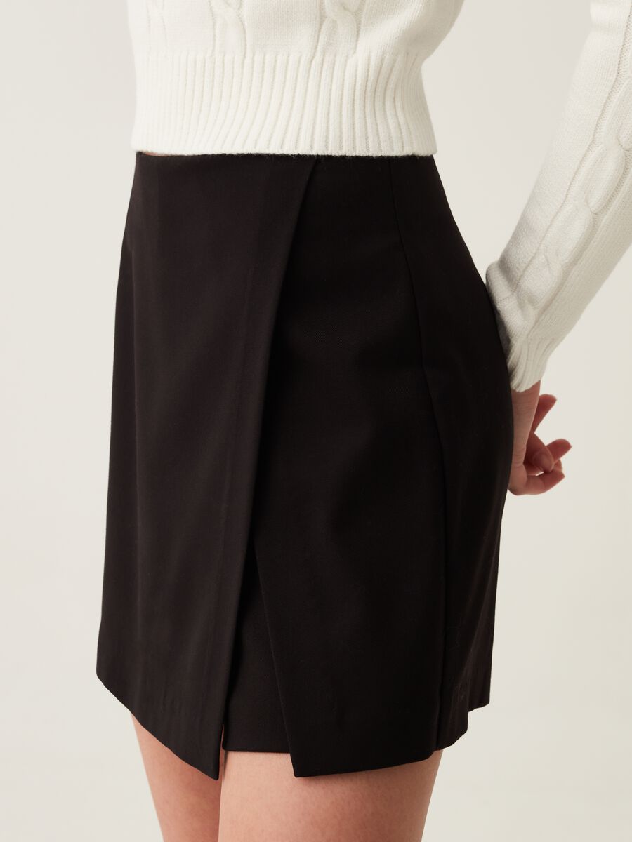 Skort stretch tinta unita_3