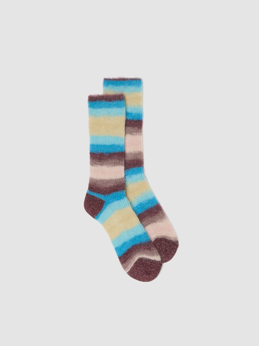 Multicolour striped mohair and stretch alpaca socks_0