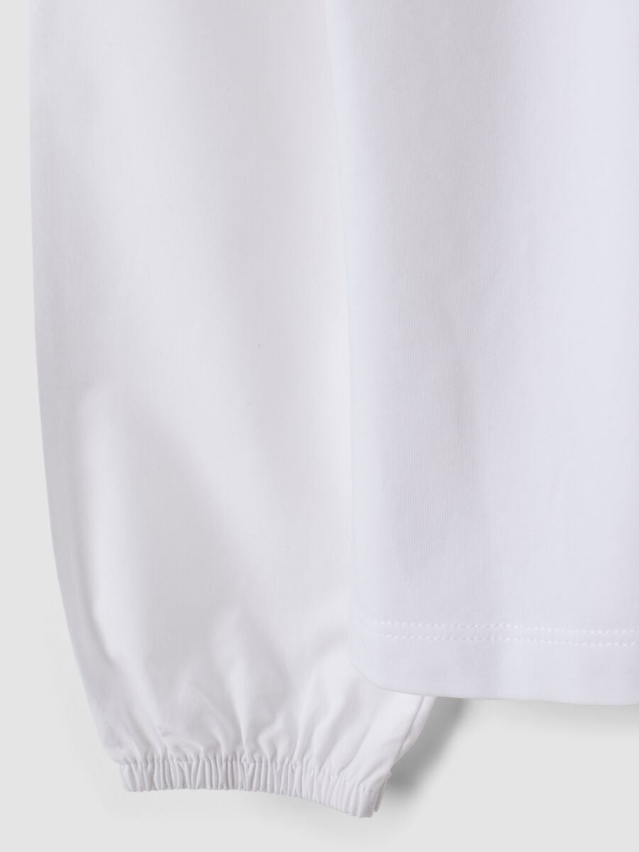 White stretch cotton blouse with rounded collar, regular fit_3