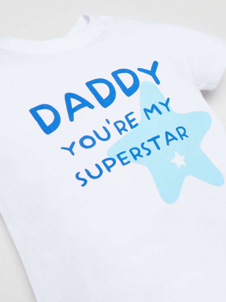 Cotton T-shirt with Father's Day print_1