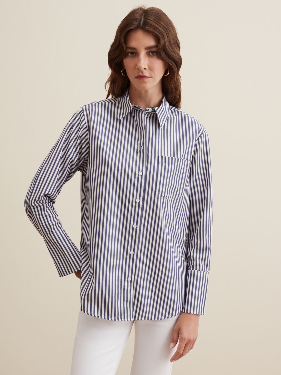 Camicia in cotone con tasca_1