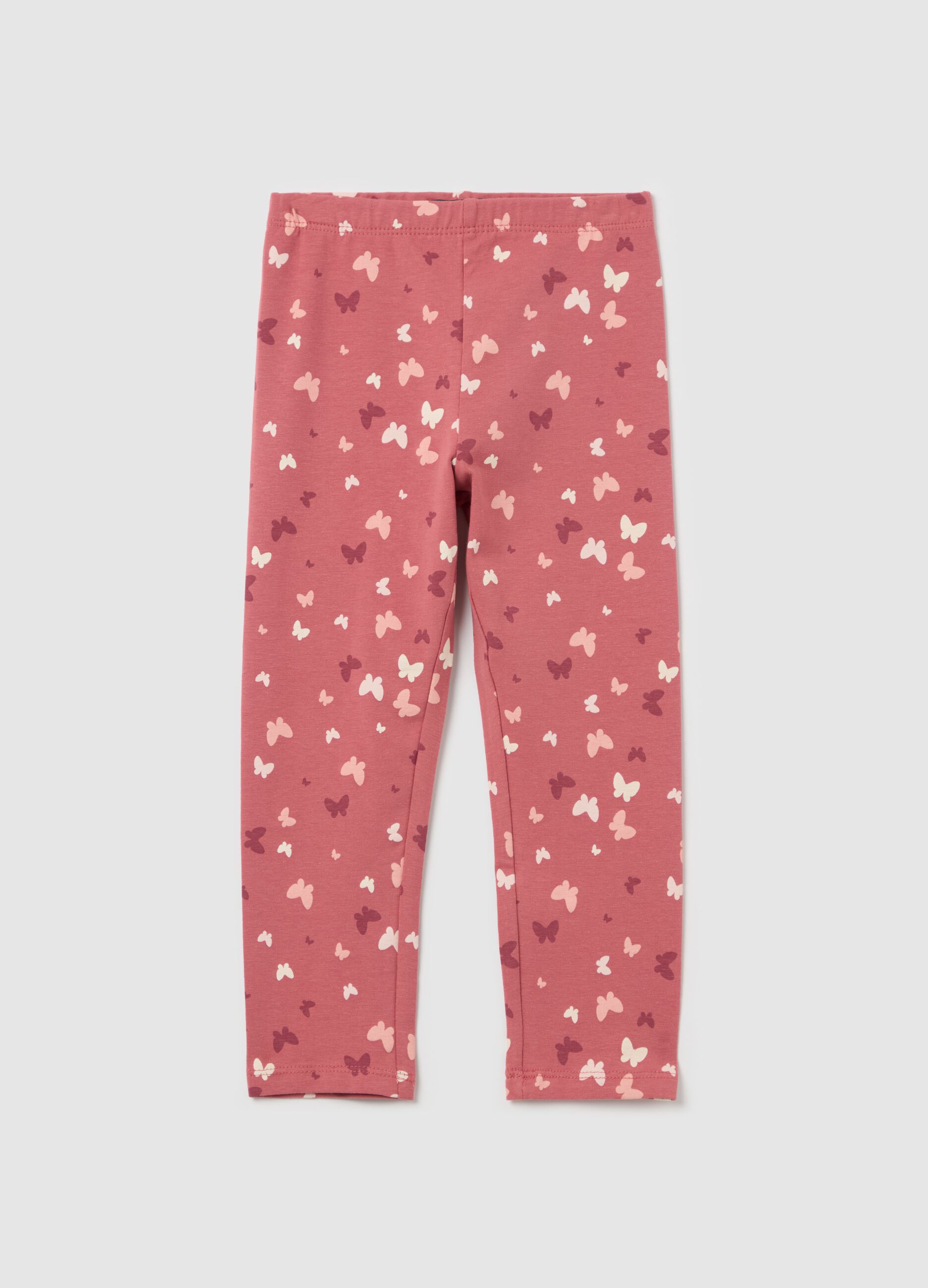 Three-quarter leggings in stretch cotton