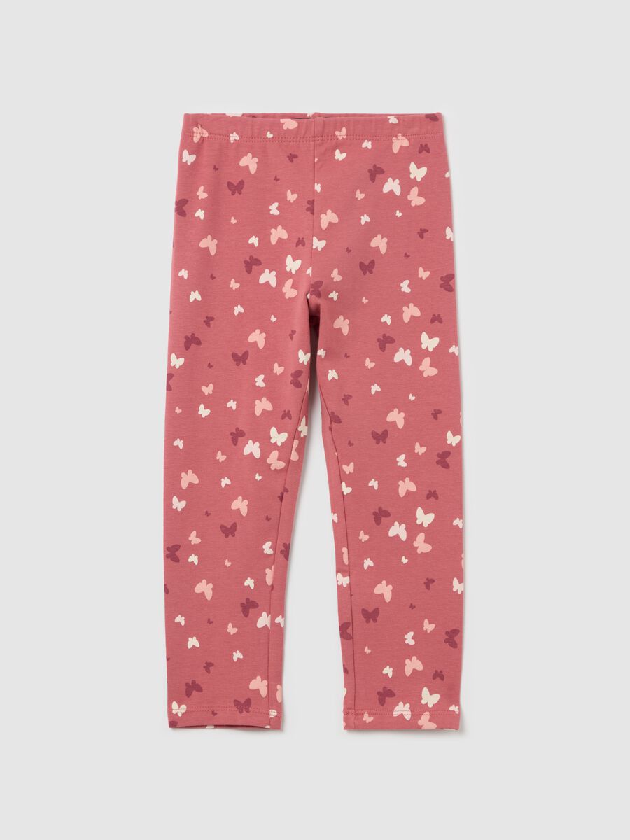 Three-quarter leggings in stretch cotton_0